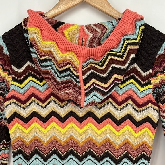 Missoni For Target Multicolor V Neck ZigZag Full-Zip Cardigan Sweater Size Lg - Picture 7 of 9